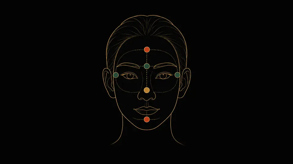 Chinese Face Reading line illustration